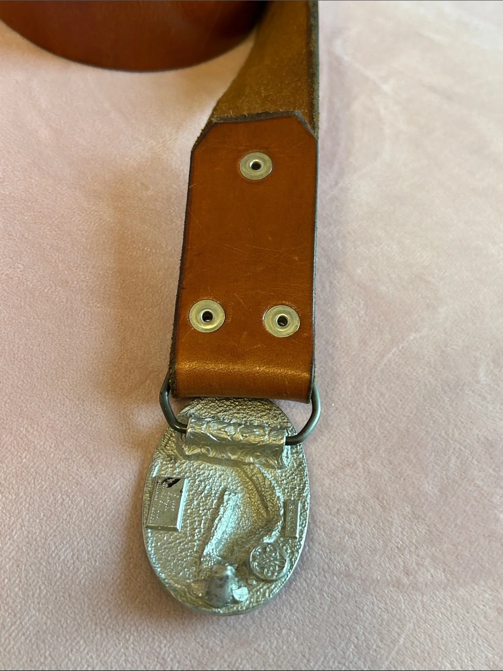Siskiyou Buckle Co 1988 VTG Horse Pewter Western Taos New Mexico Leather Belt